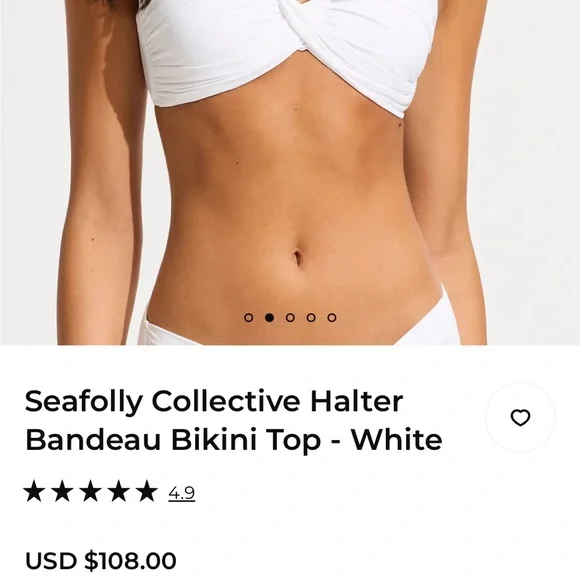 Seafolly Collective Halter Bandeau Bikini Top size 10 - Picture 10 of 12